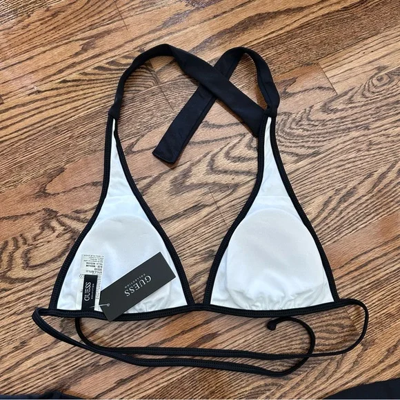Guess NWT halter bikini white black gold - Picture 8 of 10